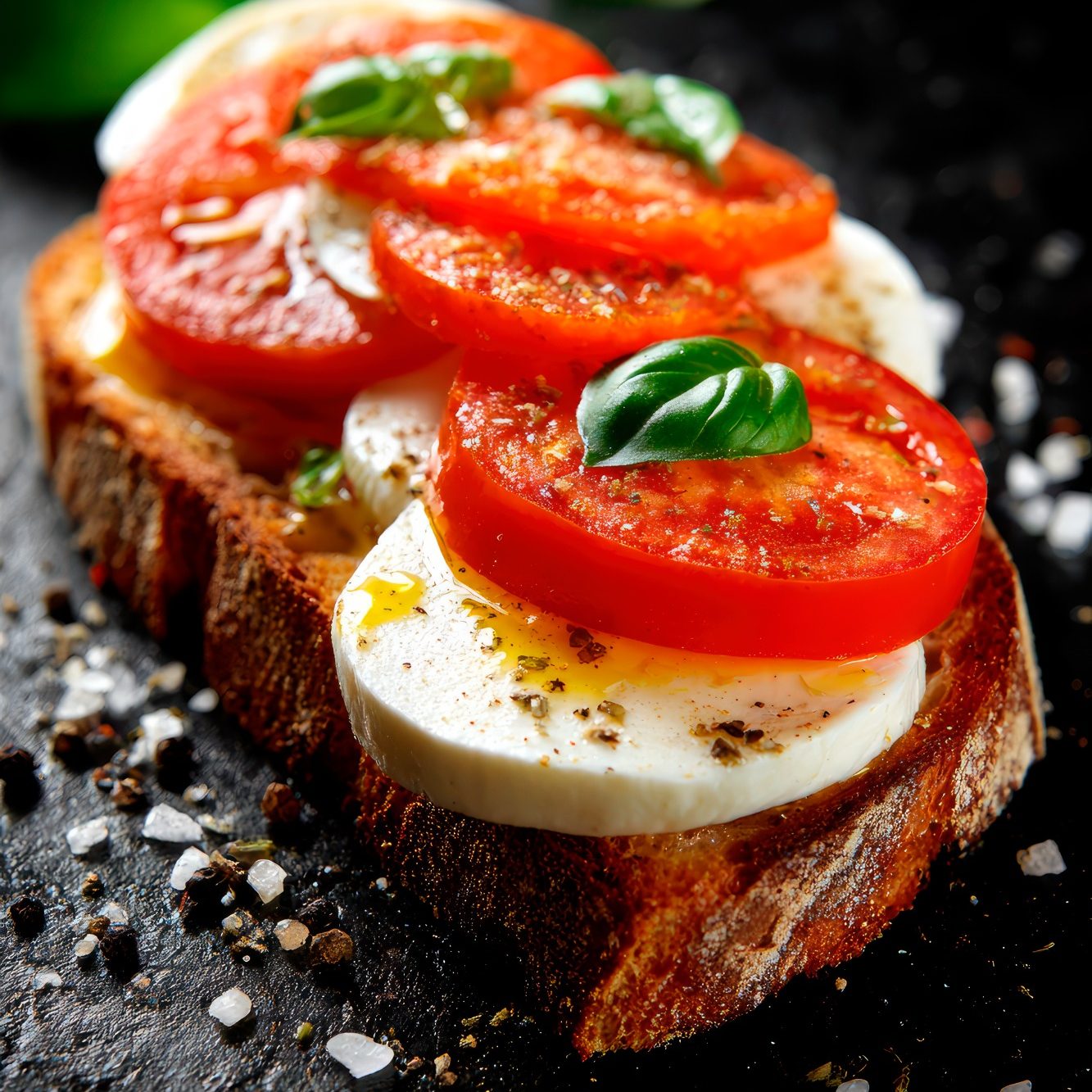 Bruschetta artisanale préparée avec de l'huile d'olive extra vierge locale, symbole de la gastronomie simple et raffinée de la Ligurie.